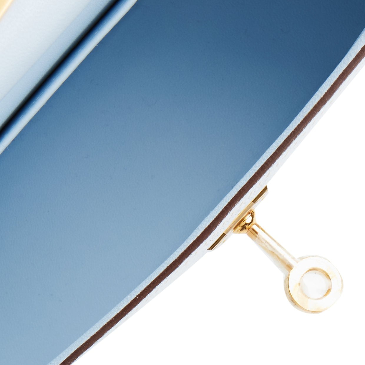 Hermes Kelly 20 Sellier Bleu Brume Chevre Gold Hardware