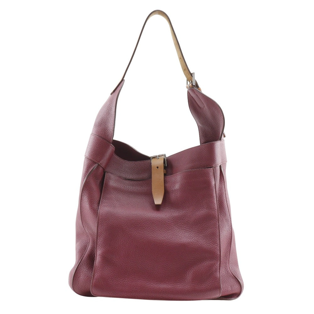 HERMES Shoulder Bag Taurillon Clemence Red Marwali GM Women d