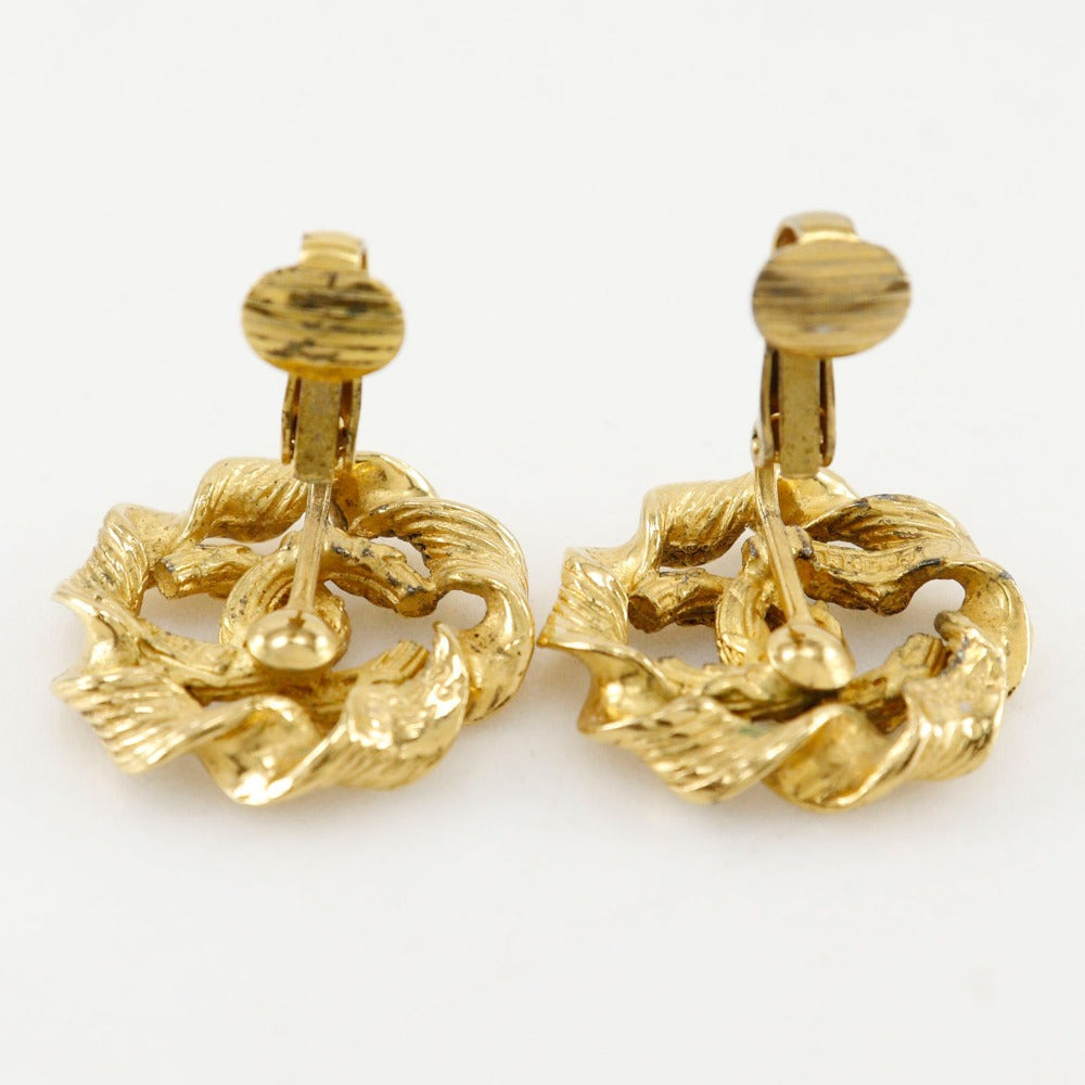 CHANEL Earring Plated Gold gold Round COCO Mark
