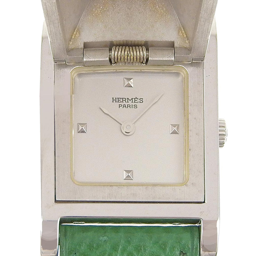 HERMES Watches Quartz ME1.250 Silver925 , Leather green Medor Silver dial Women d