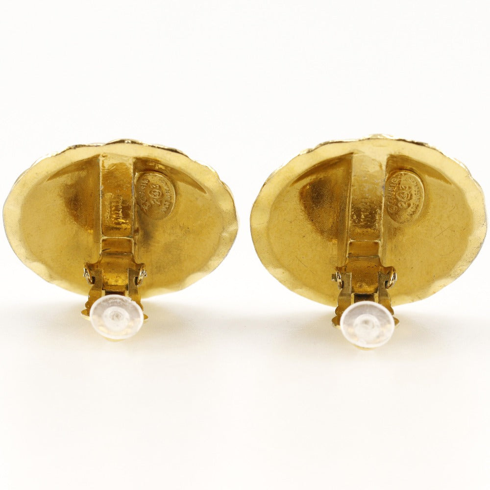 CHANEL Earring Plated Gold gold Matrasse COCO Mark Women