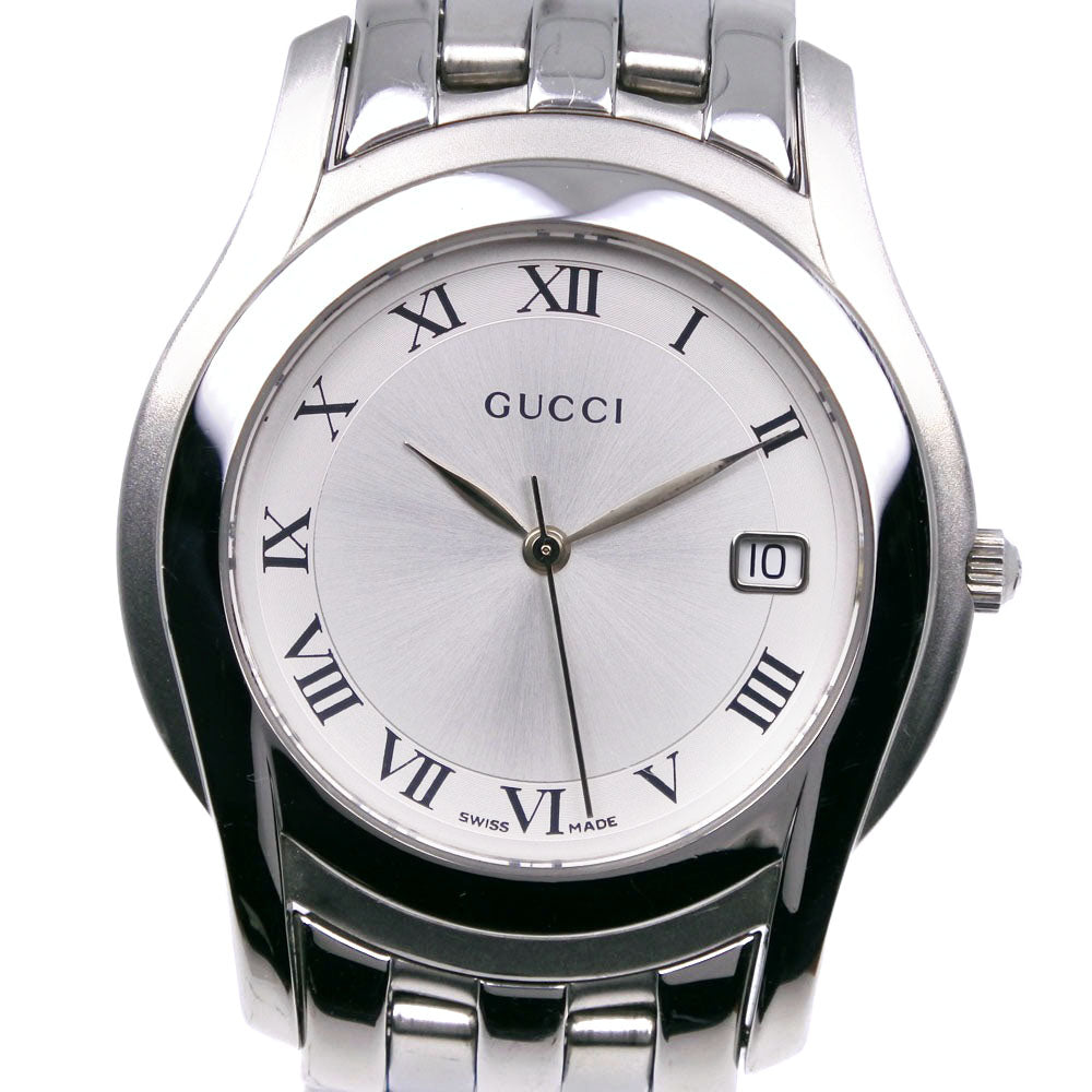 GUCCI Watches Quartz 5500M Stainless Steel Silver G class Silver dial mens d