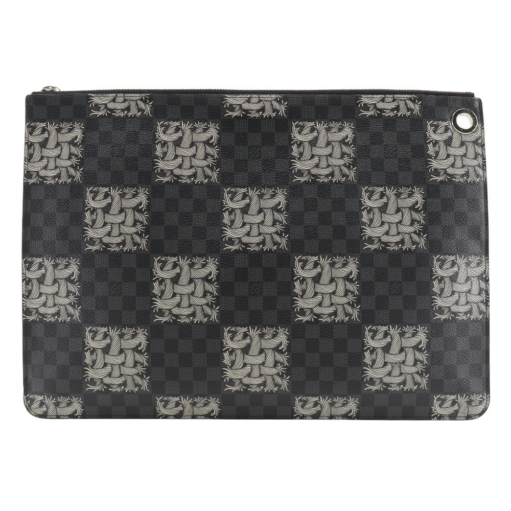 LOUIS VUITTON Clutch bag M61232 Damier Grafitto Canvas black Christopher nemes Pochette Jules GM mens d