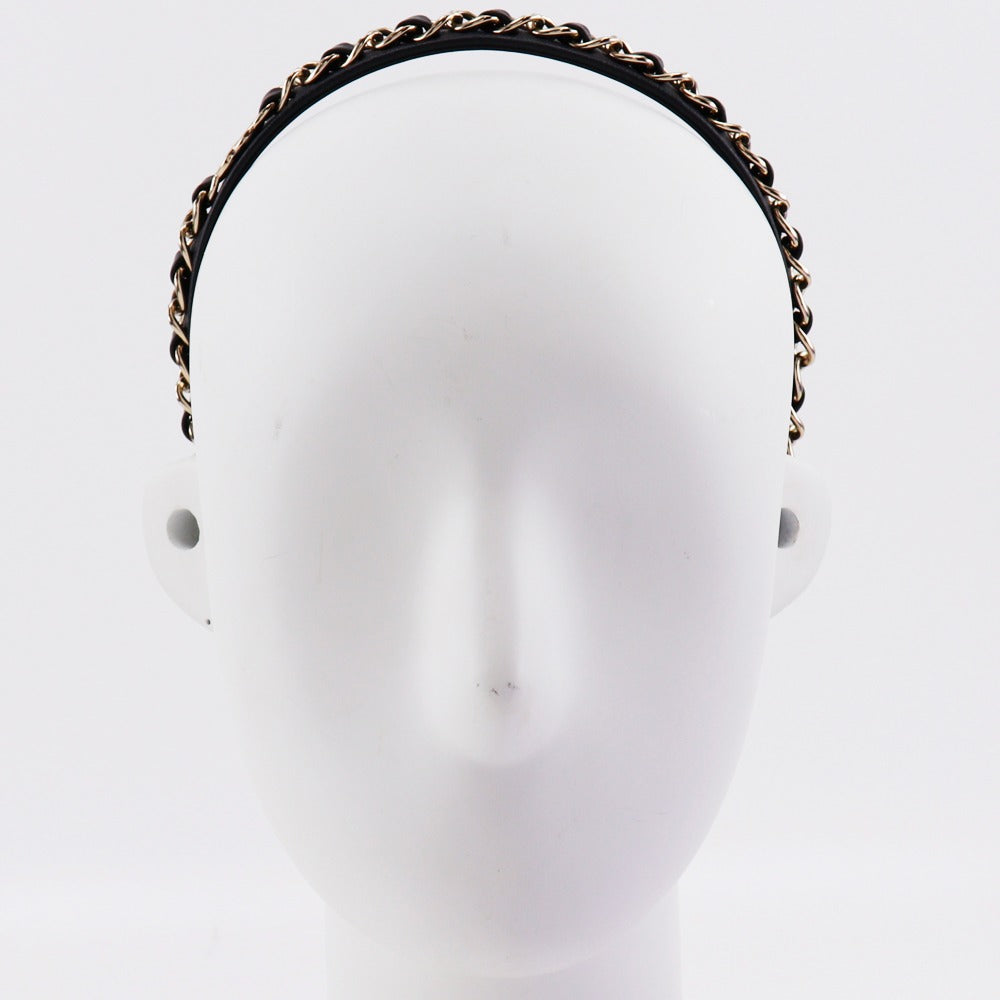 Chanel Coco Mark Chain Lambskin Headband