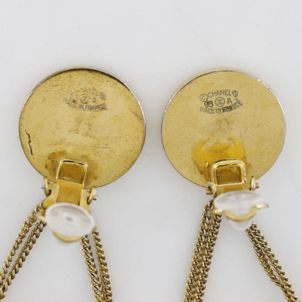 CHANEL Earring Plated Gold gold COCO Mark Matelasse bag motif Women
