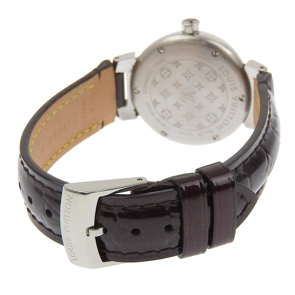 LOUIS VUITTON Watches Quartz Q12M3 Stainless Steel, Monogram Vernis wine-red Disc Dearmon PM Tambour Bordeaux dial Women