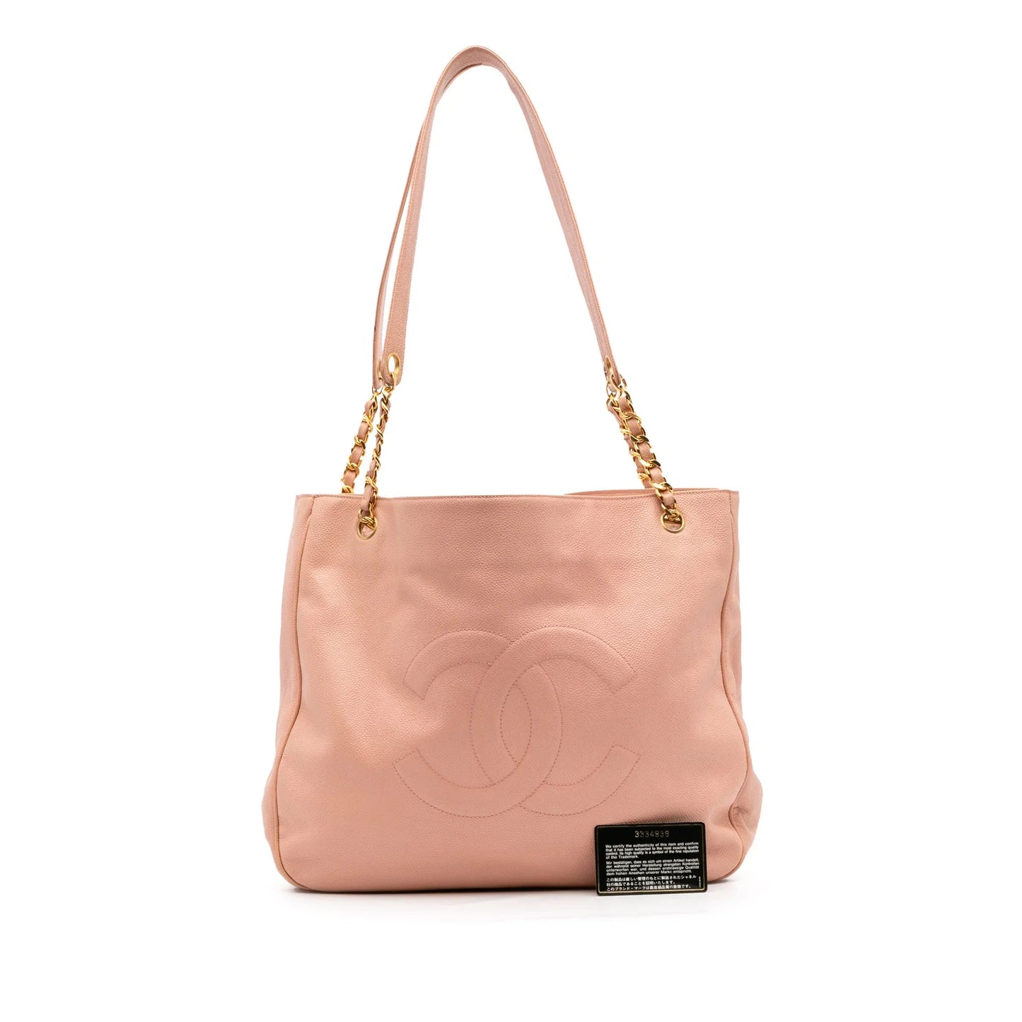 Pink Chanel CC Caviar Chain Tote