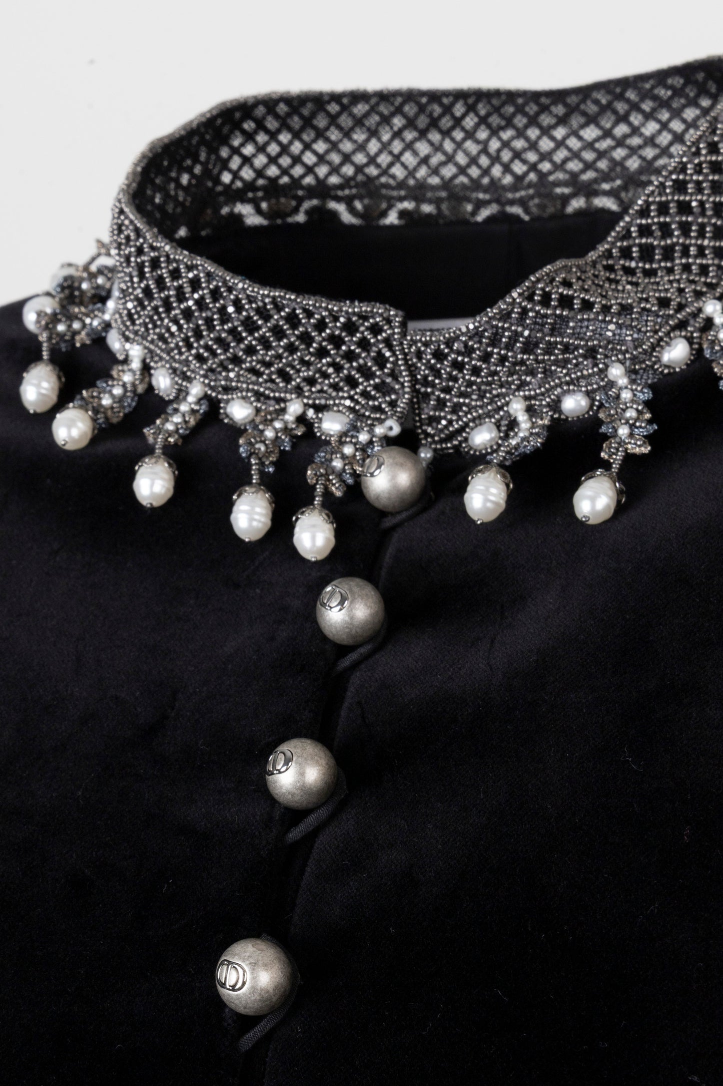 CHRISTIAN DIOR Pearl Jacket Velvet Cruise 2025 Black