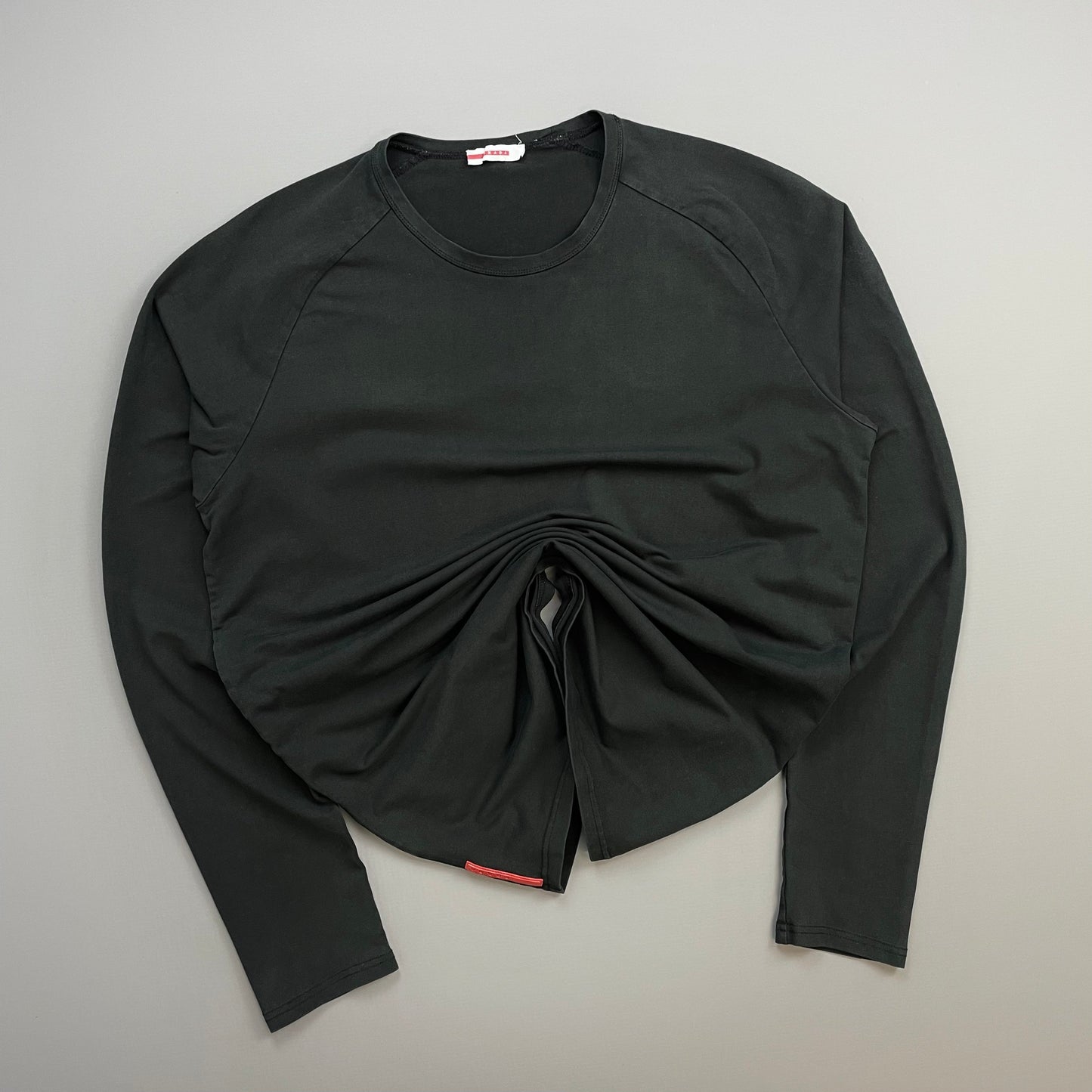 Prada Sport Black 00s Long Sleeve Rear Pocket Elastane T-Shirt