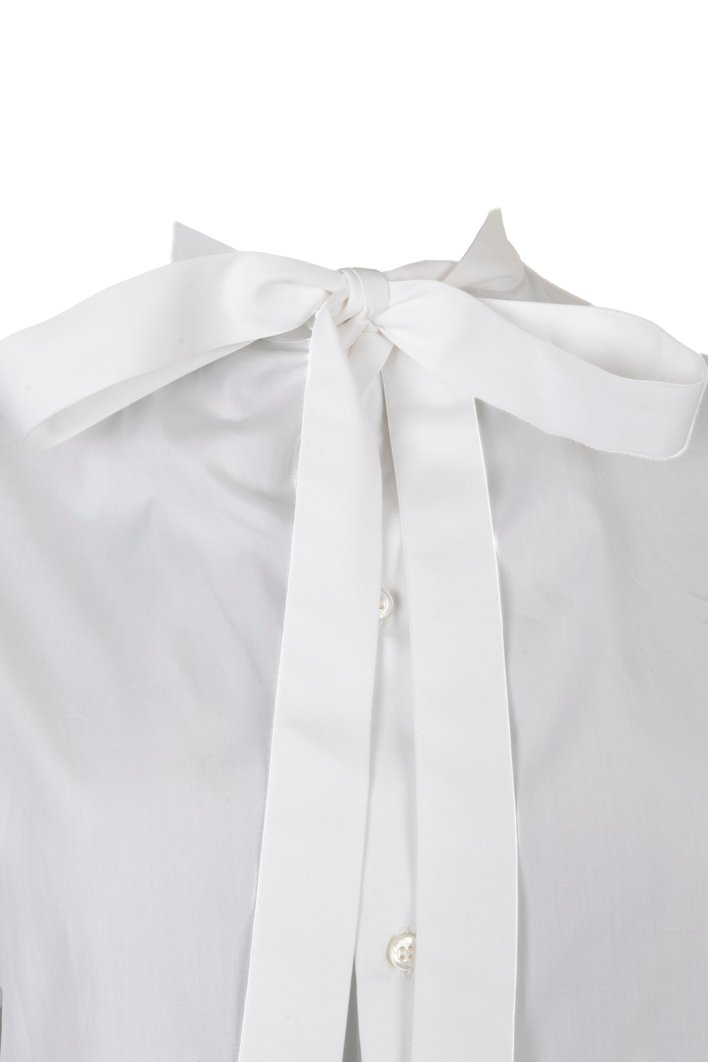 CHRISTIAN DIOR Pussy Bow Shirt Cotton White