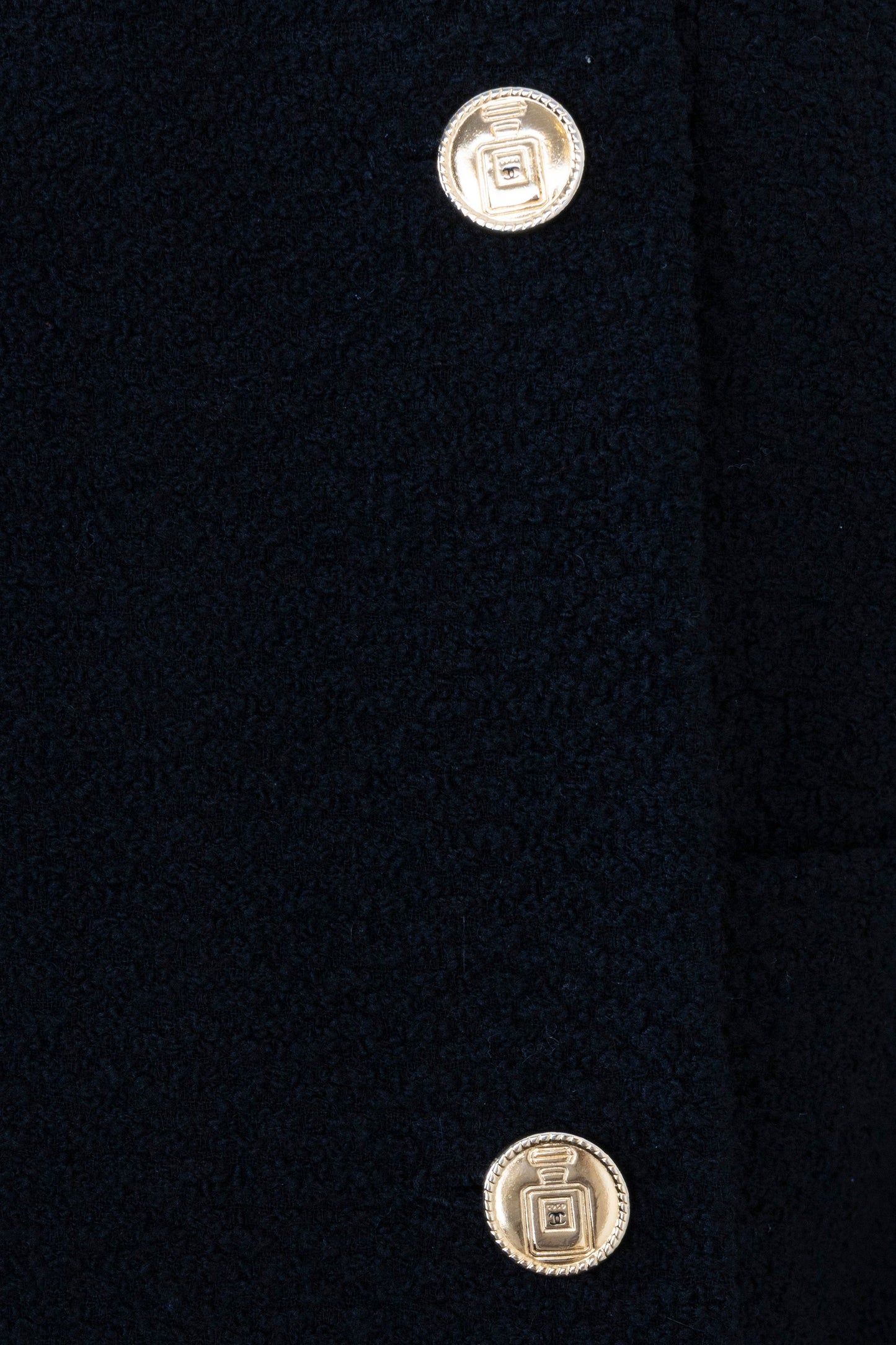 CHANEL No.5 Parfum Button Two Piece Tweed Black