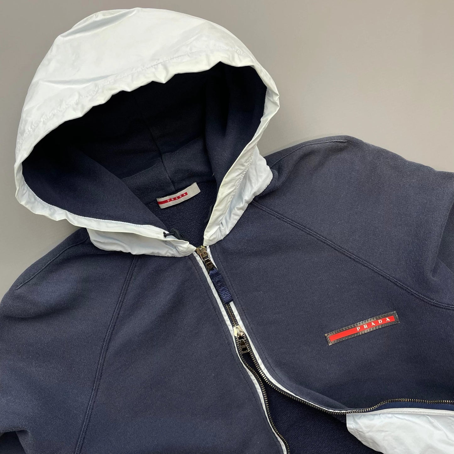 Prada Sport Navy 2006 White Cotton Hoodie