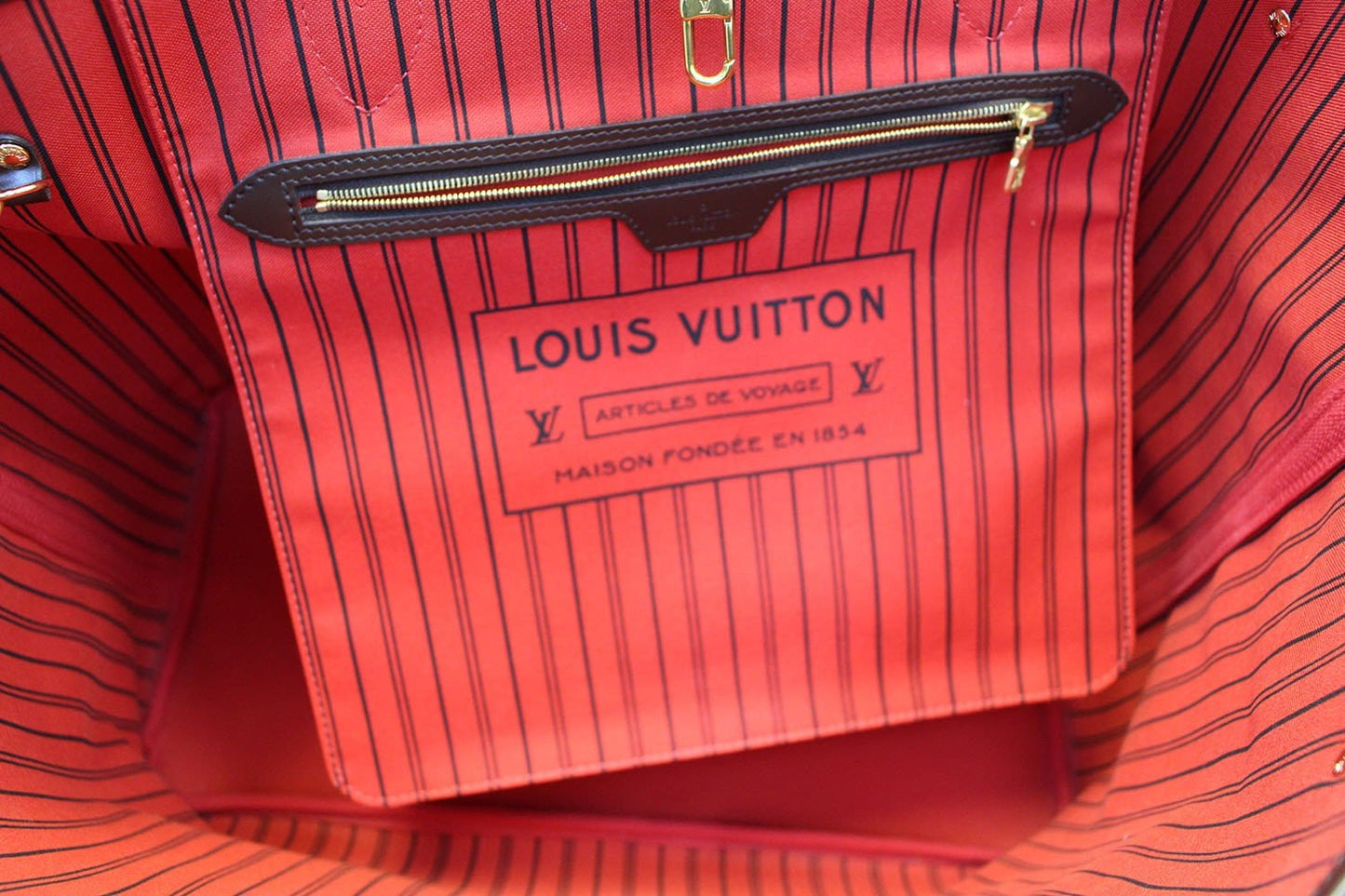 LOUIS VUITTON Bag Damier Ebene Brown Neverfull GM Tote