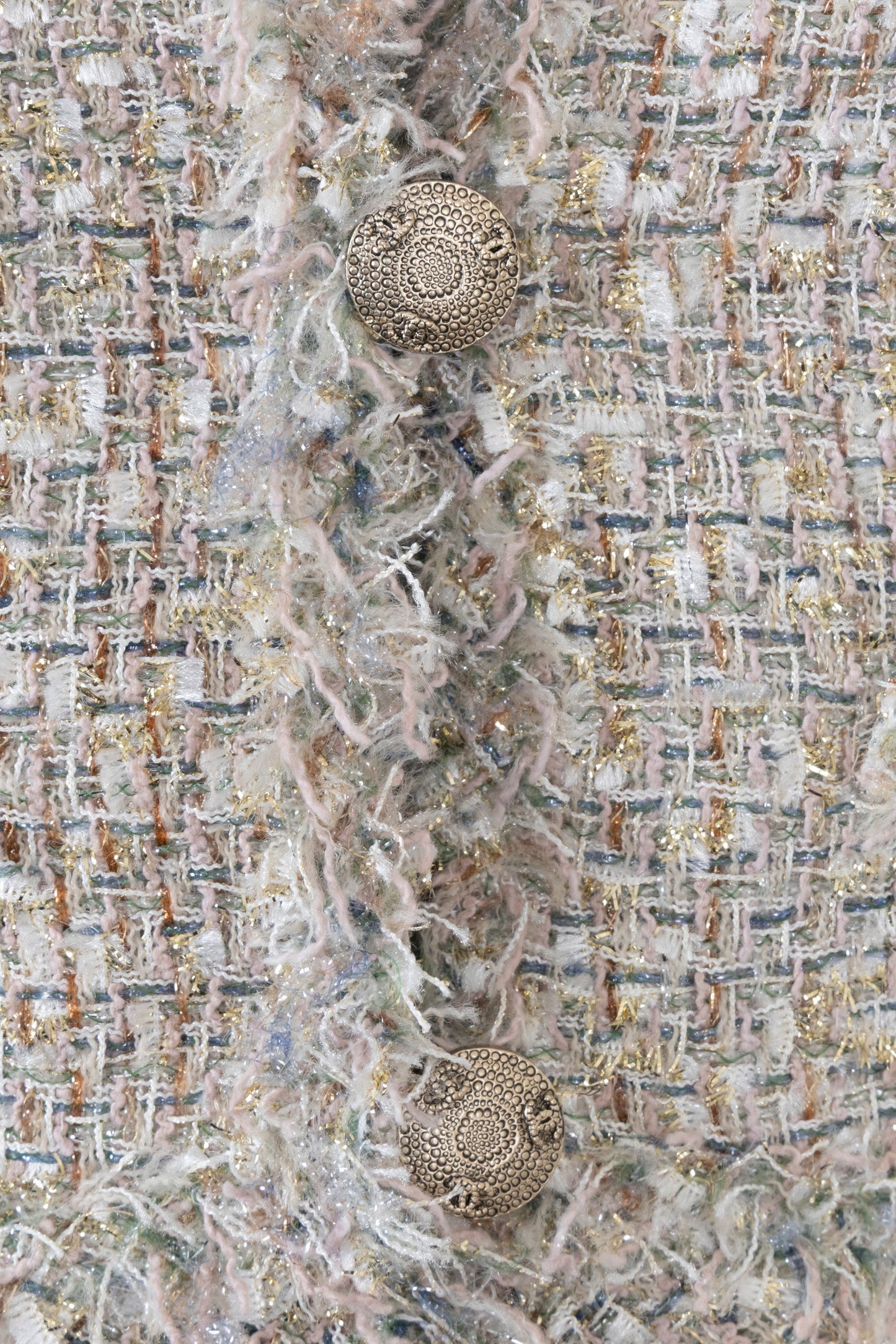 CHANEL 2005 Fringed Tweed Jacket Champagner Gold