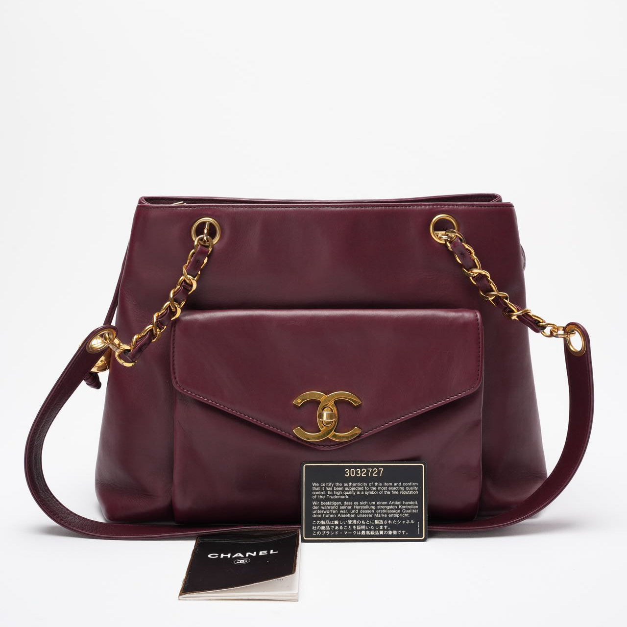 Chanel Timeless Tote Burgundy Red