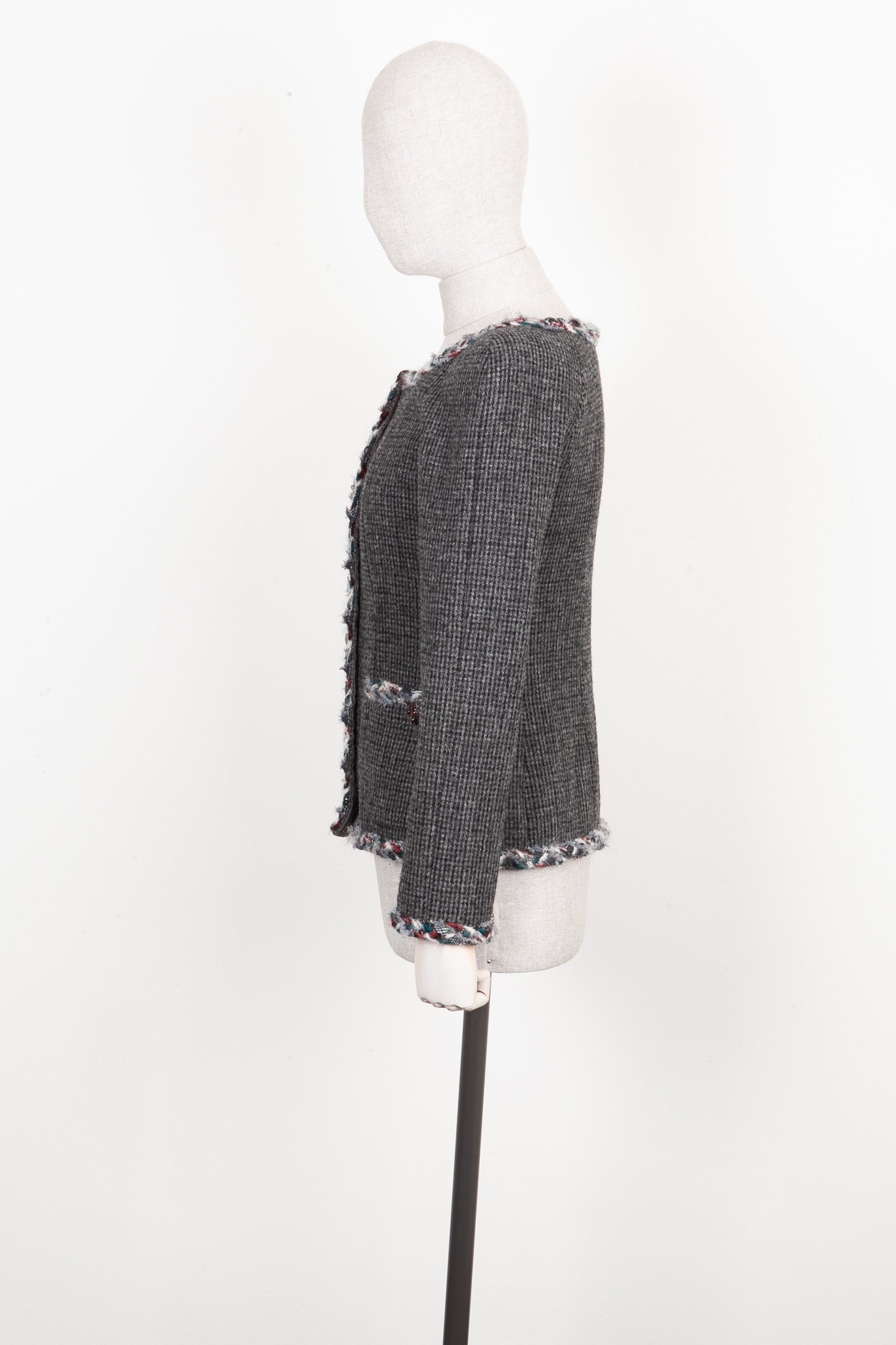 CHANEL Jacket Tweed Grey Paris Edinburg
