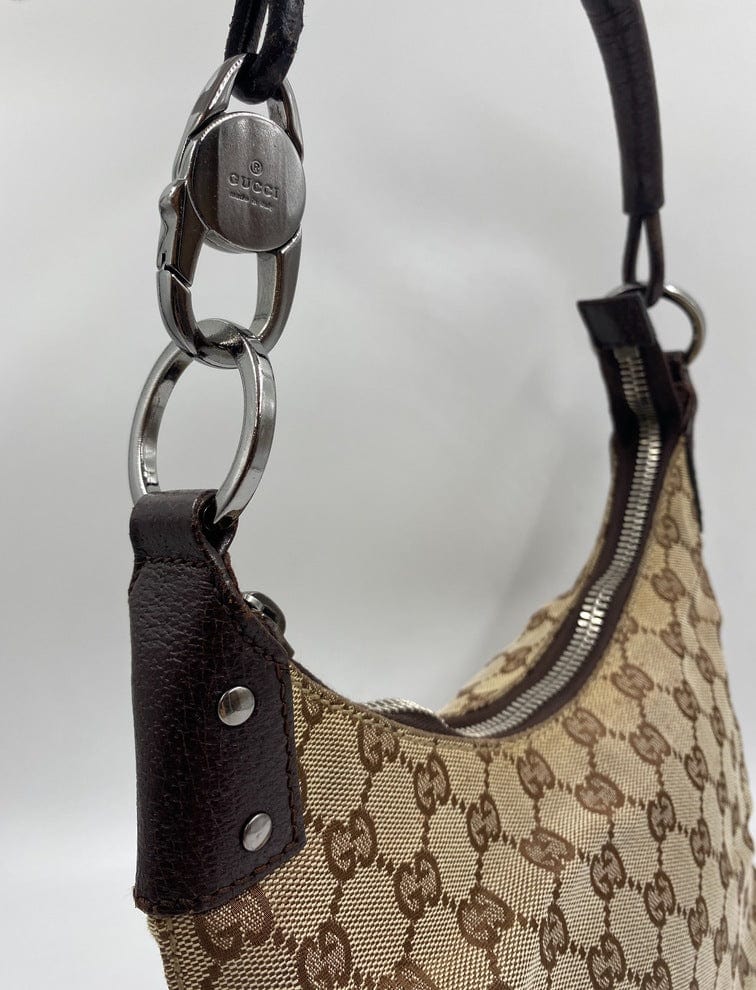 Gucci Logo Canvas Shoulder Bag