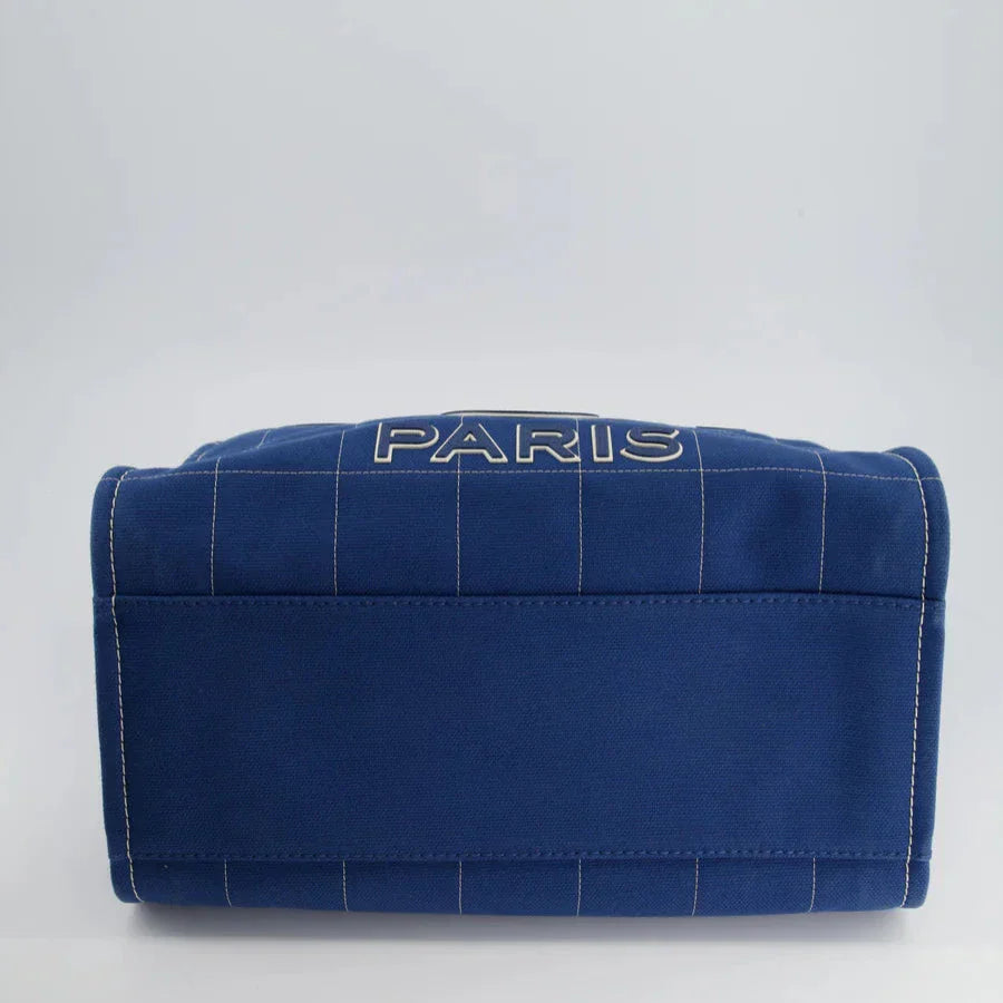 Chanel Deauville Tote Bag in Blue Canvas from the 2023 Cruise Collection