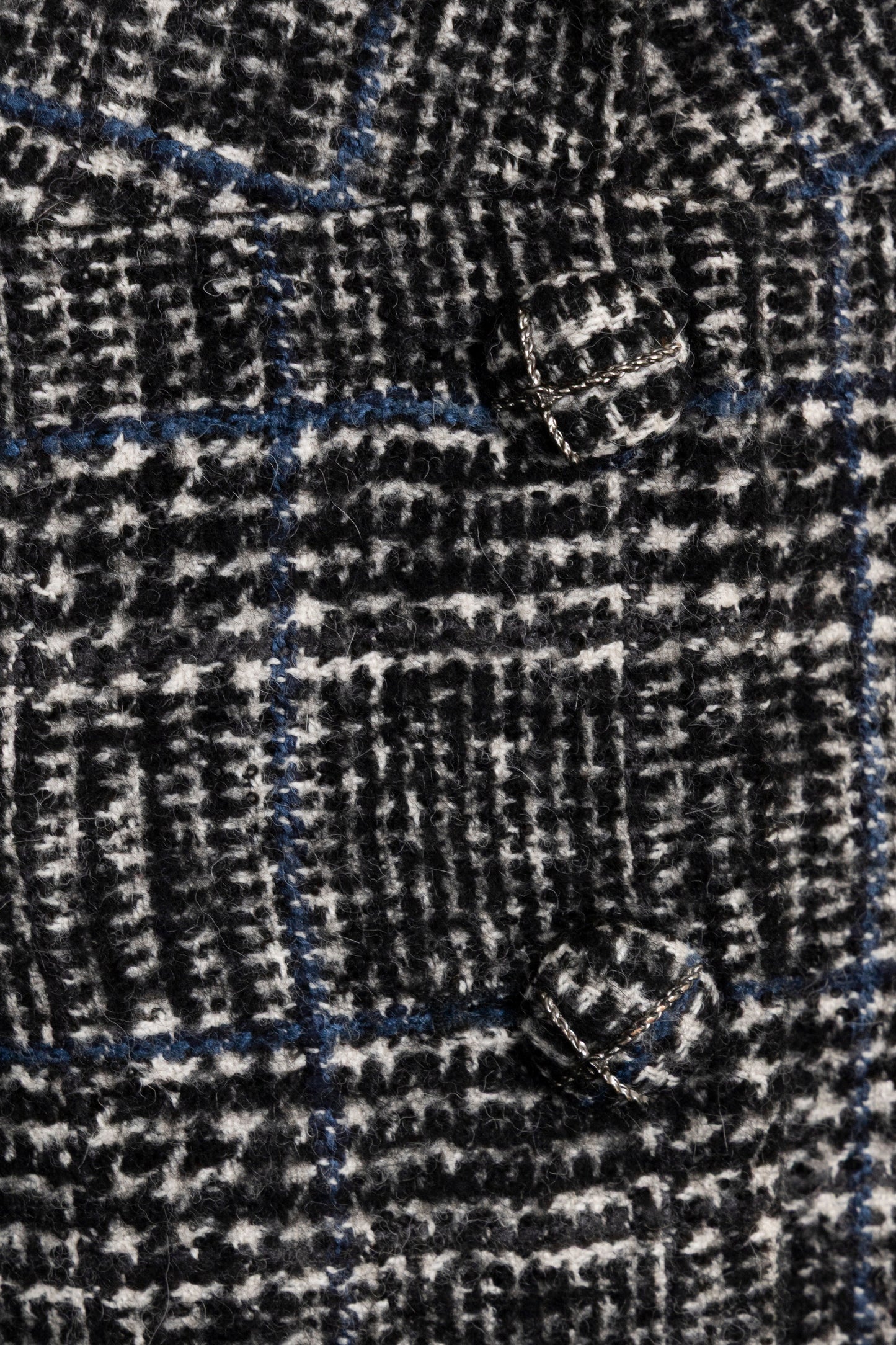CHANEL 2007 Houndstooth Blazer Wool Black White