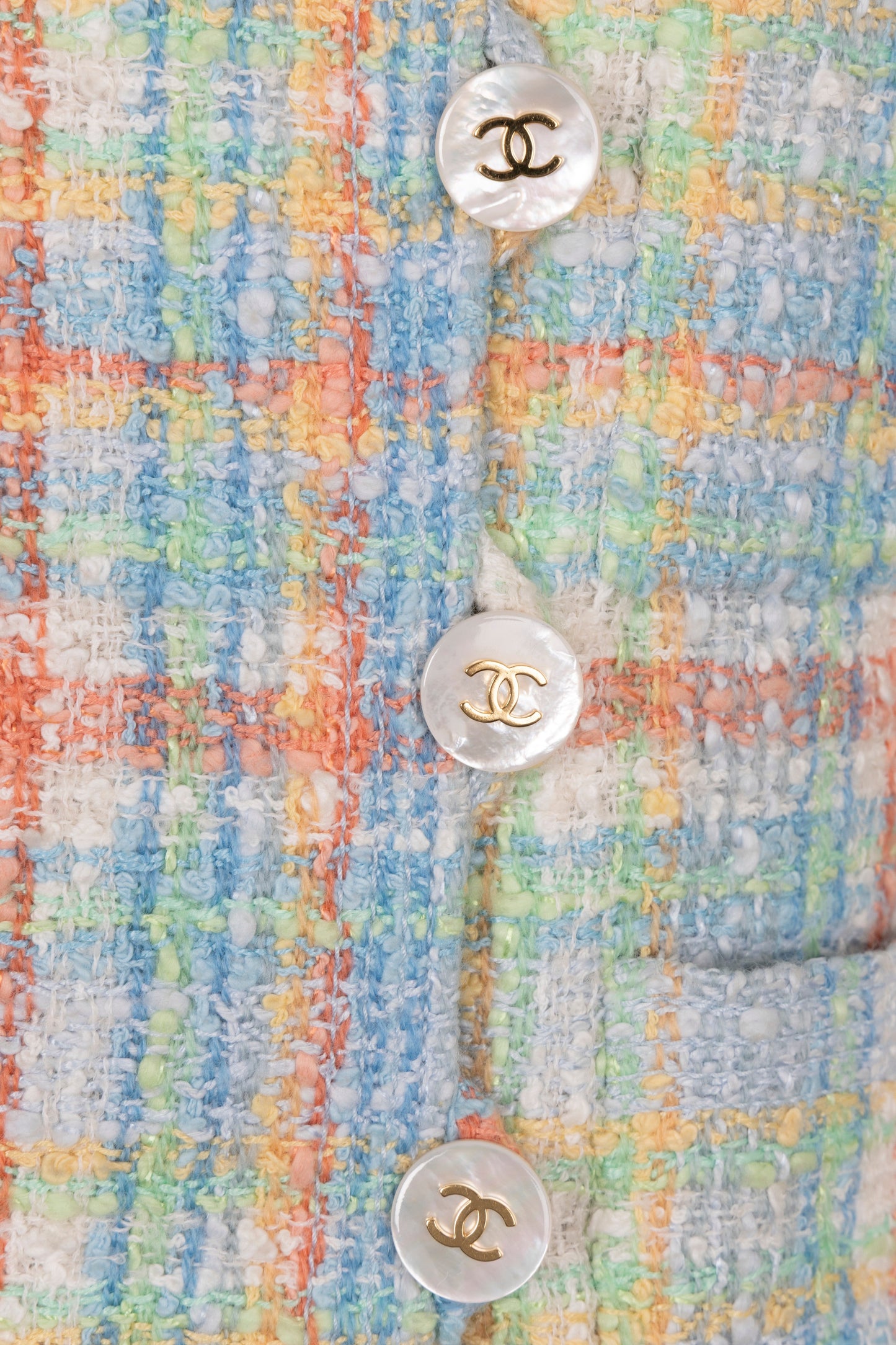 CHANEL 1997 Two Piece Tweed Multicolor