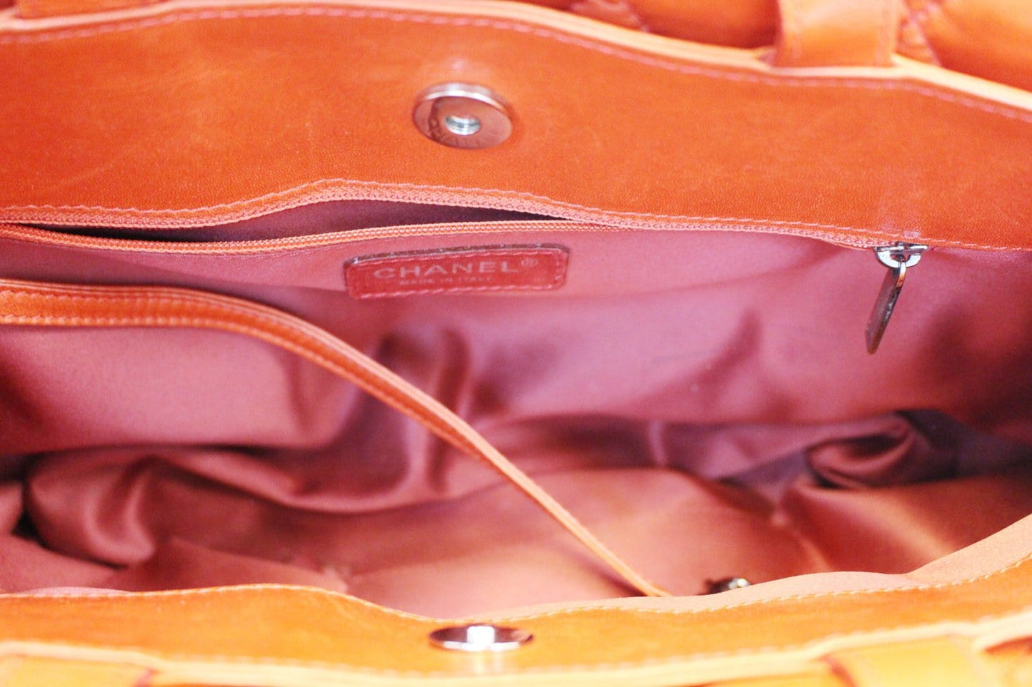 CHANEL 3 Bag Versus Orange Leather Classic Flap Shoulder Bag