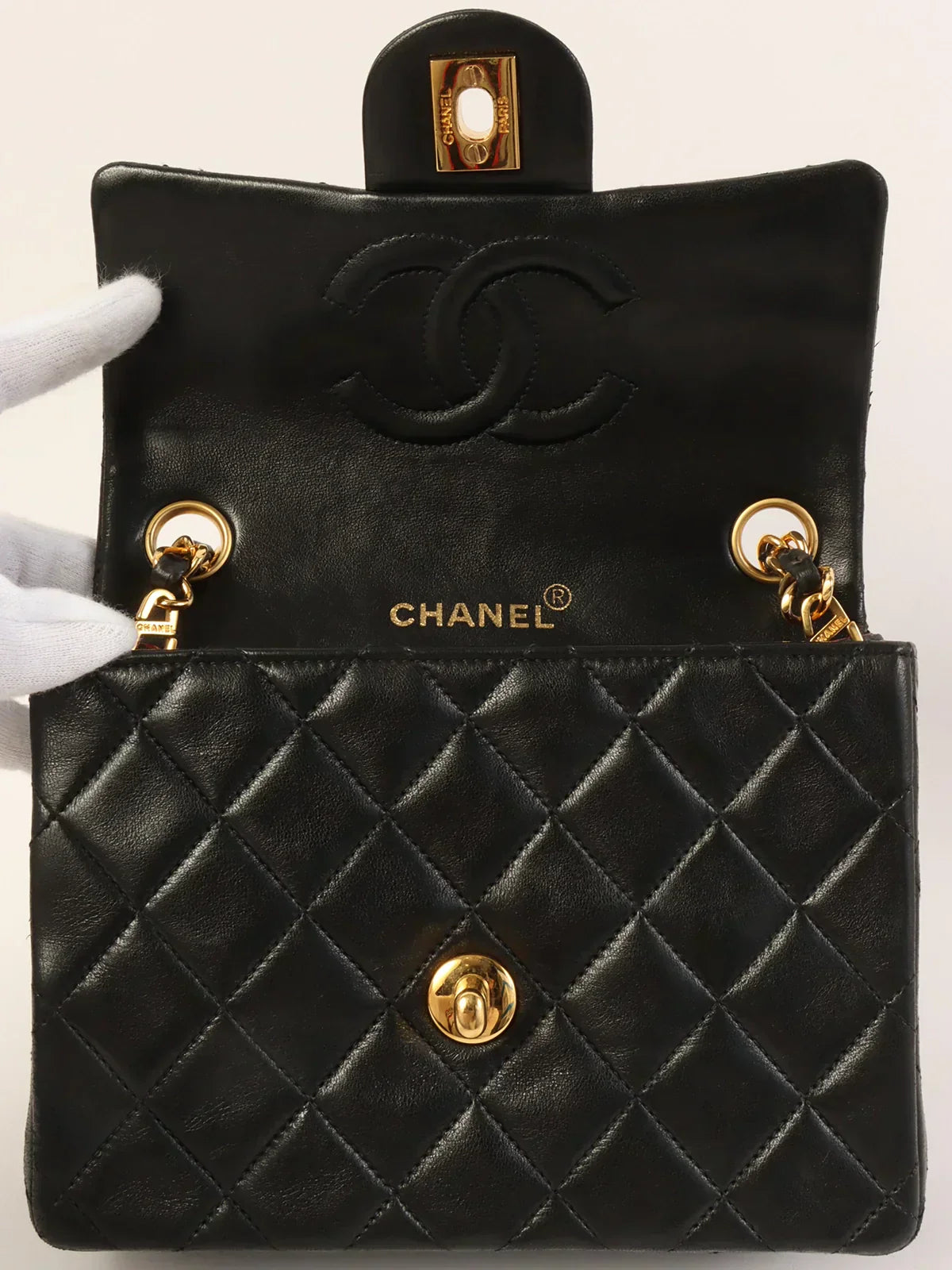 CHANEL Around 1997 Made Classic Flap Chain Bag Mini Black
