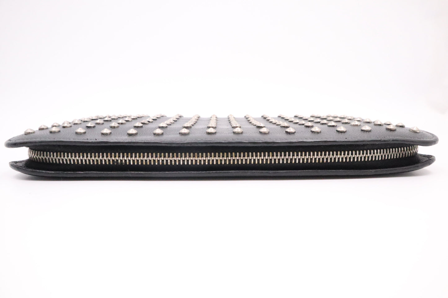 YSL Saint Laurent Organizer in Black Studded Leather