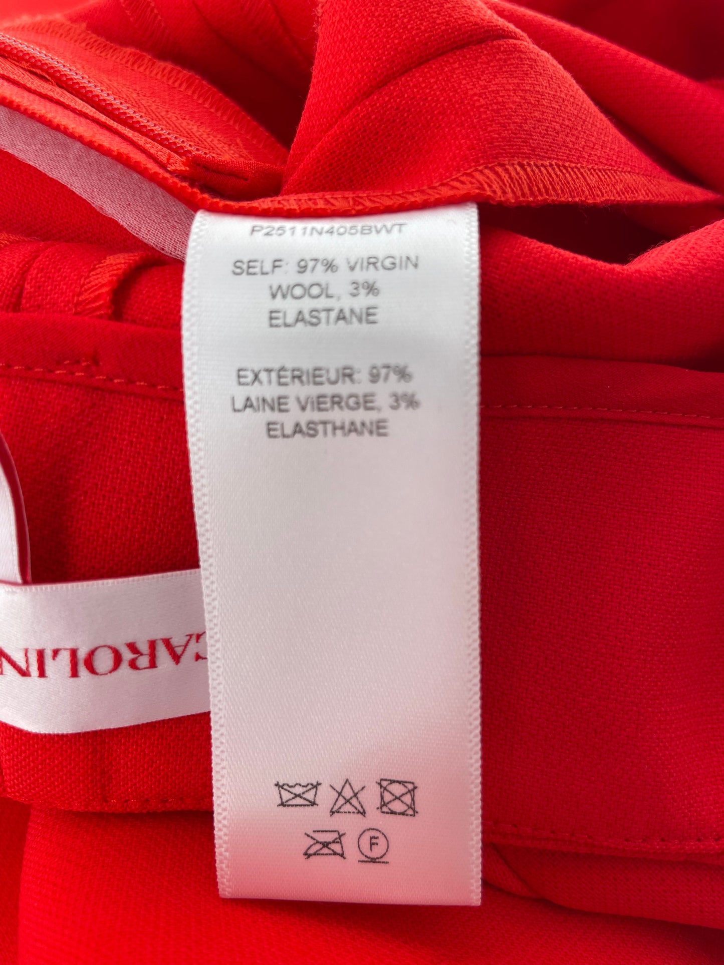 *CURRENT SEASON* Carolina Herrera Red Three Piece Tro rs, Jacket and Blo Set Size US 0 (UK 4)