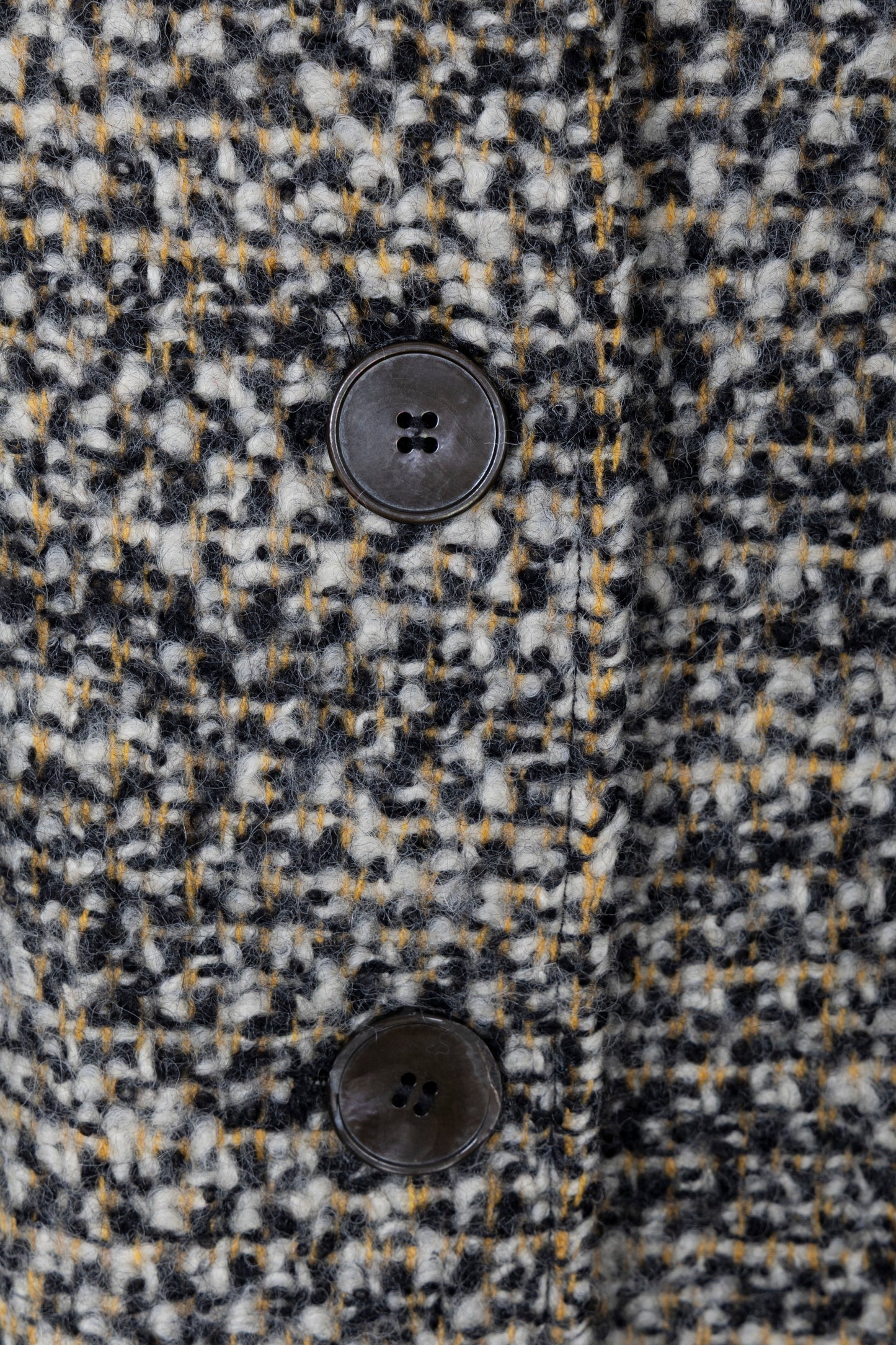 PRADA Long Tweed Coat Yellow White Black