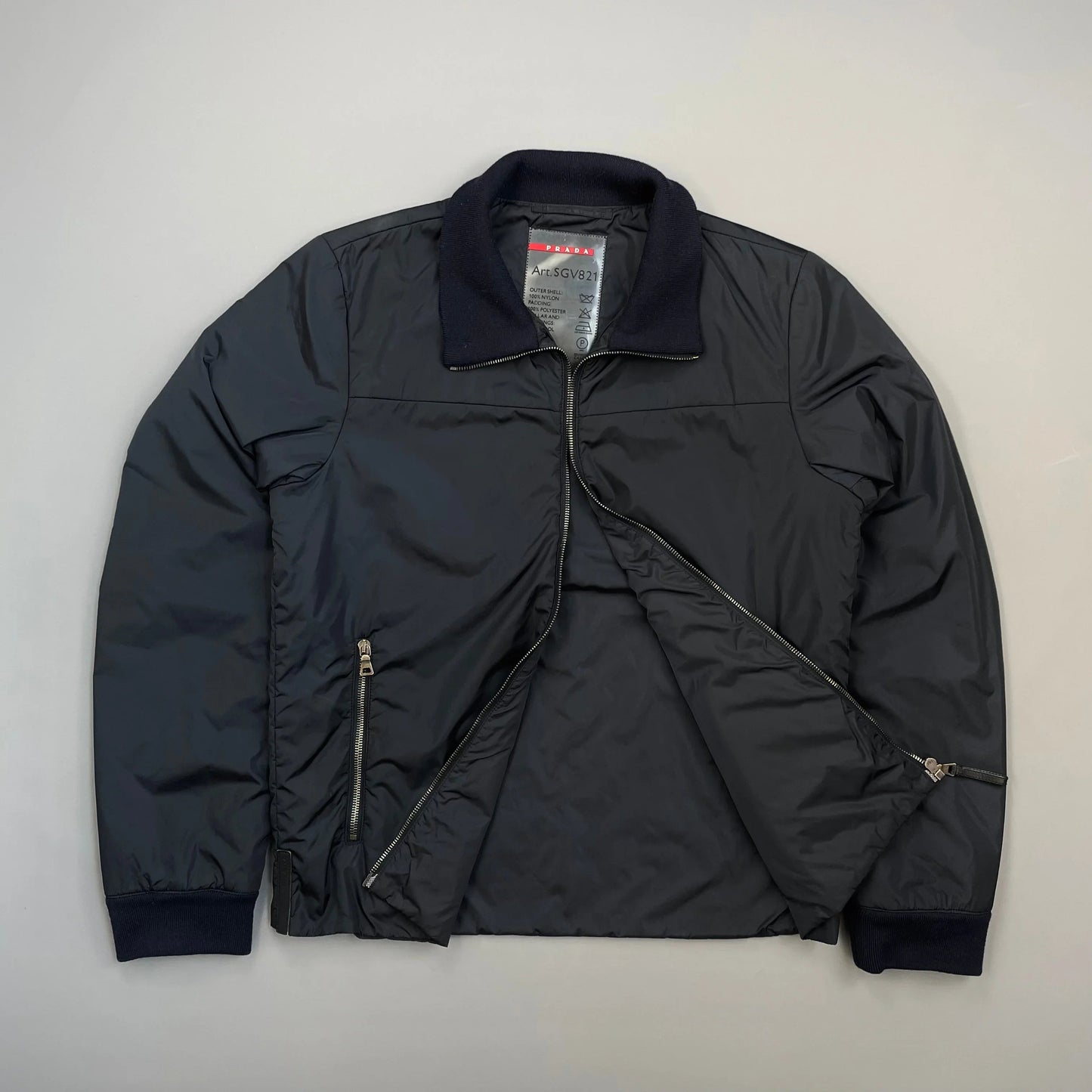 Prada Sport Navy 2006 Nylon Padded Bomber Jacket