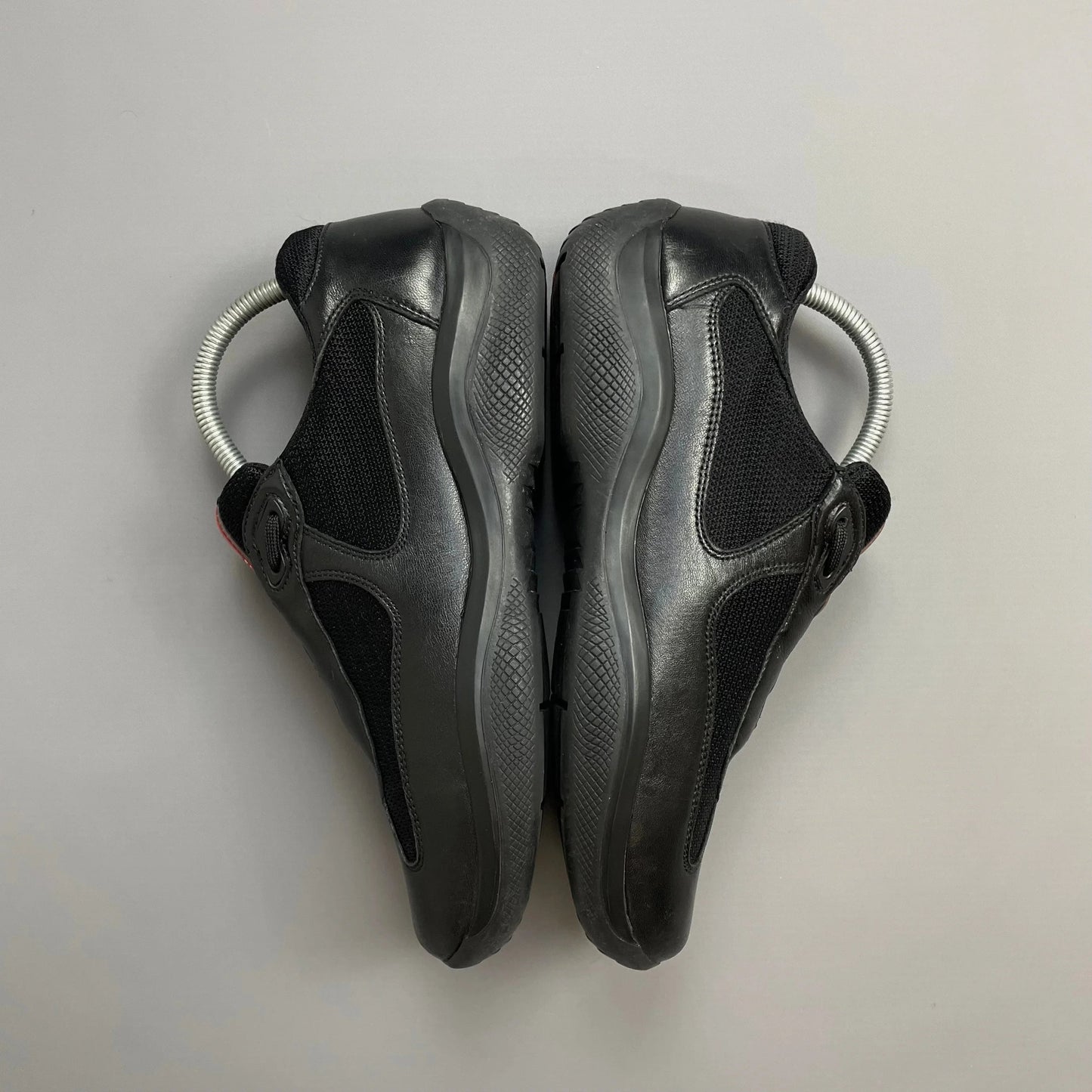 Prada Americas Cup Black Leather Trainers