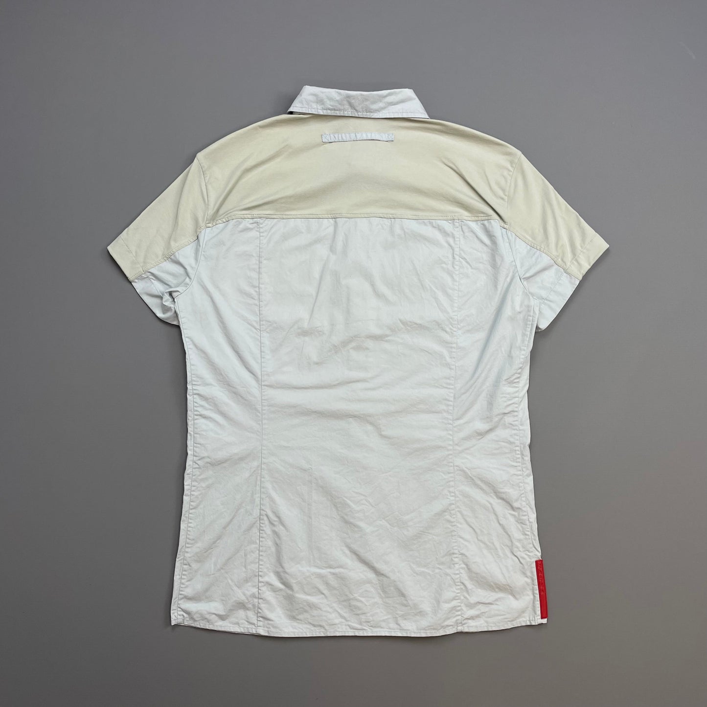 Prada Sport Light Blue 00s Panelled Short Sleeve Button-Up Shirt