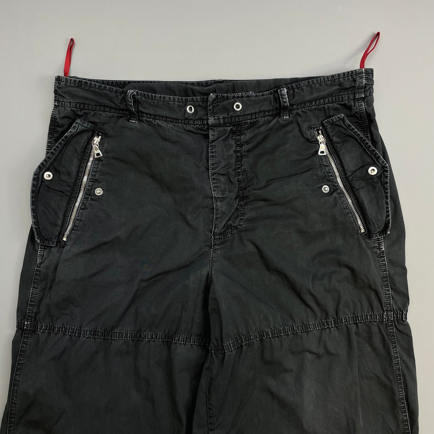 Prada Sport Black 00s Relaxed Fit Cotton Cargo Tro rs