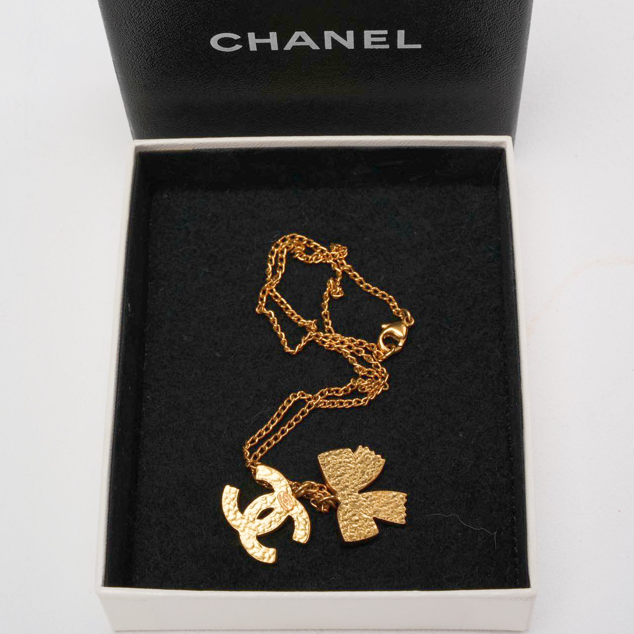 Chanel Black Gold CC Enamel Necklace
