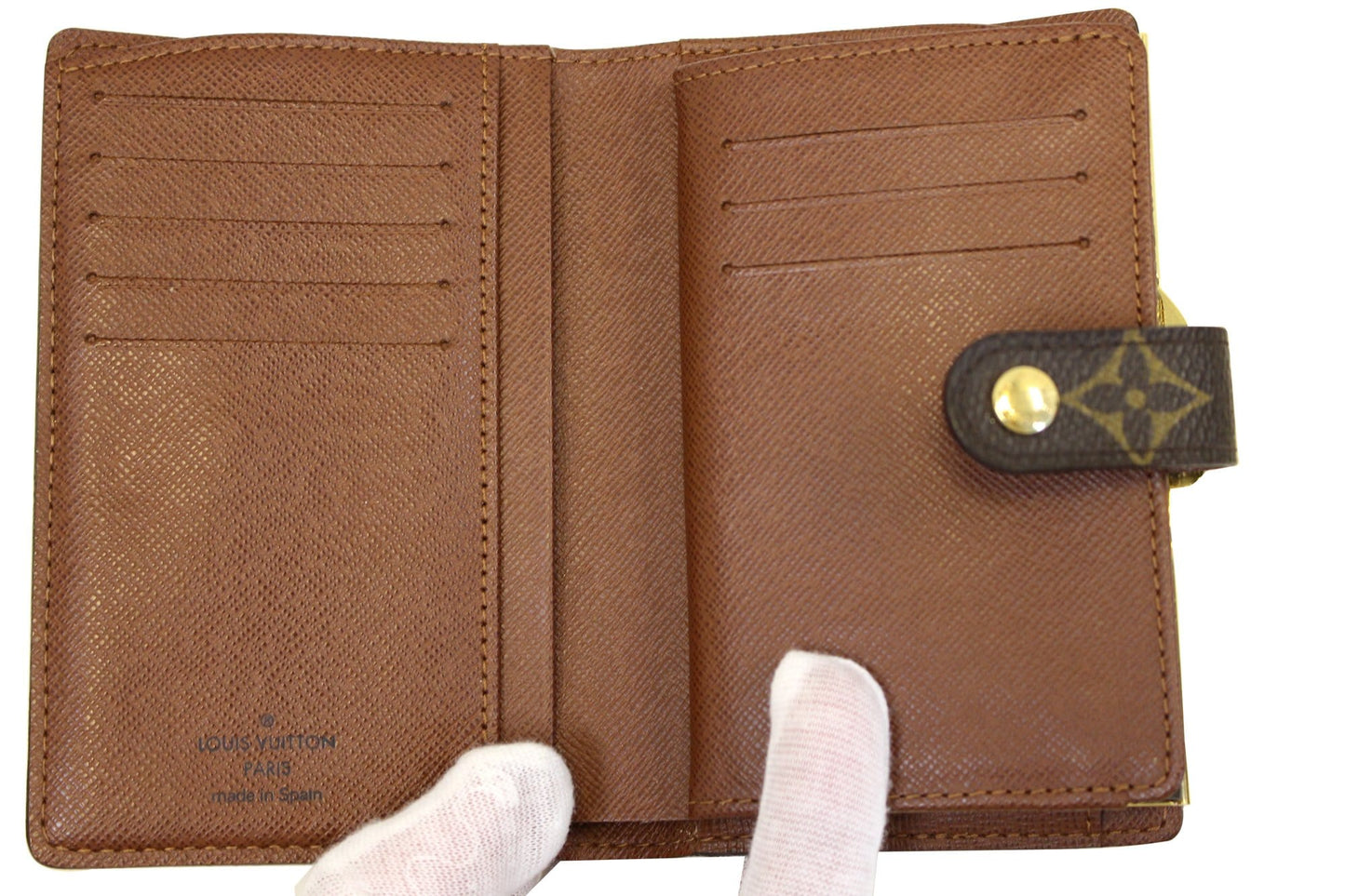 LOUIS VUITTON Monogram Canvas French Wallet Kisslock