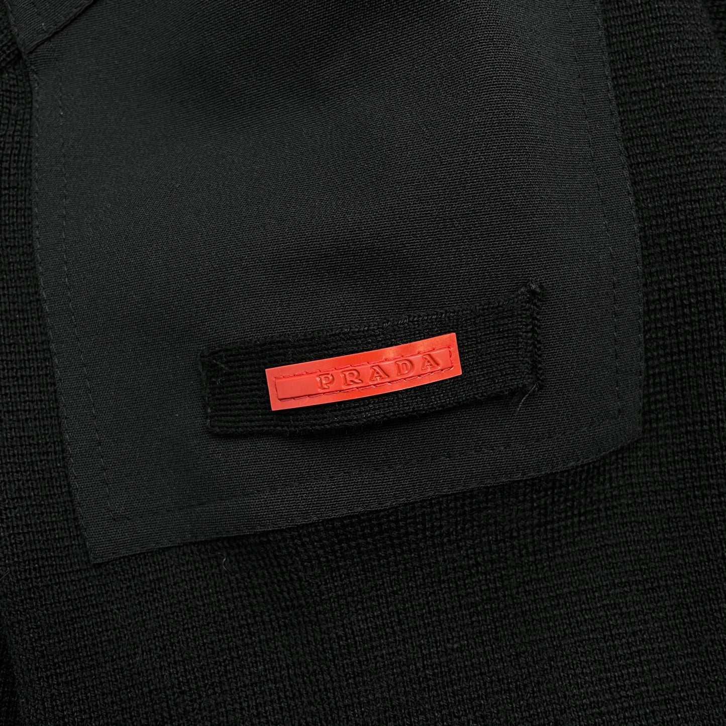 Prada Sport Black 2009 Wool & Nylon Panelled Knit Jacket