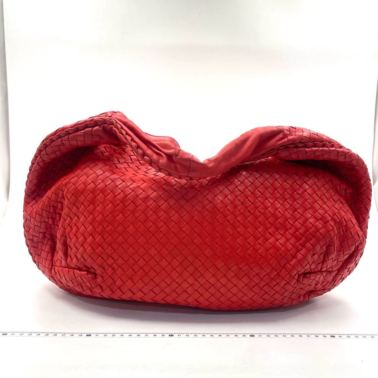 Bottega Veneta Red Belly Hobo Intrecciato Nappa Leather Handbag