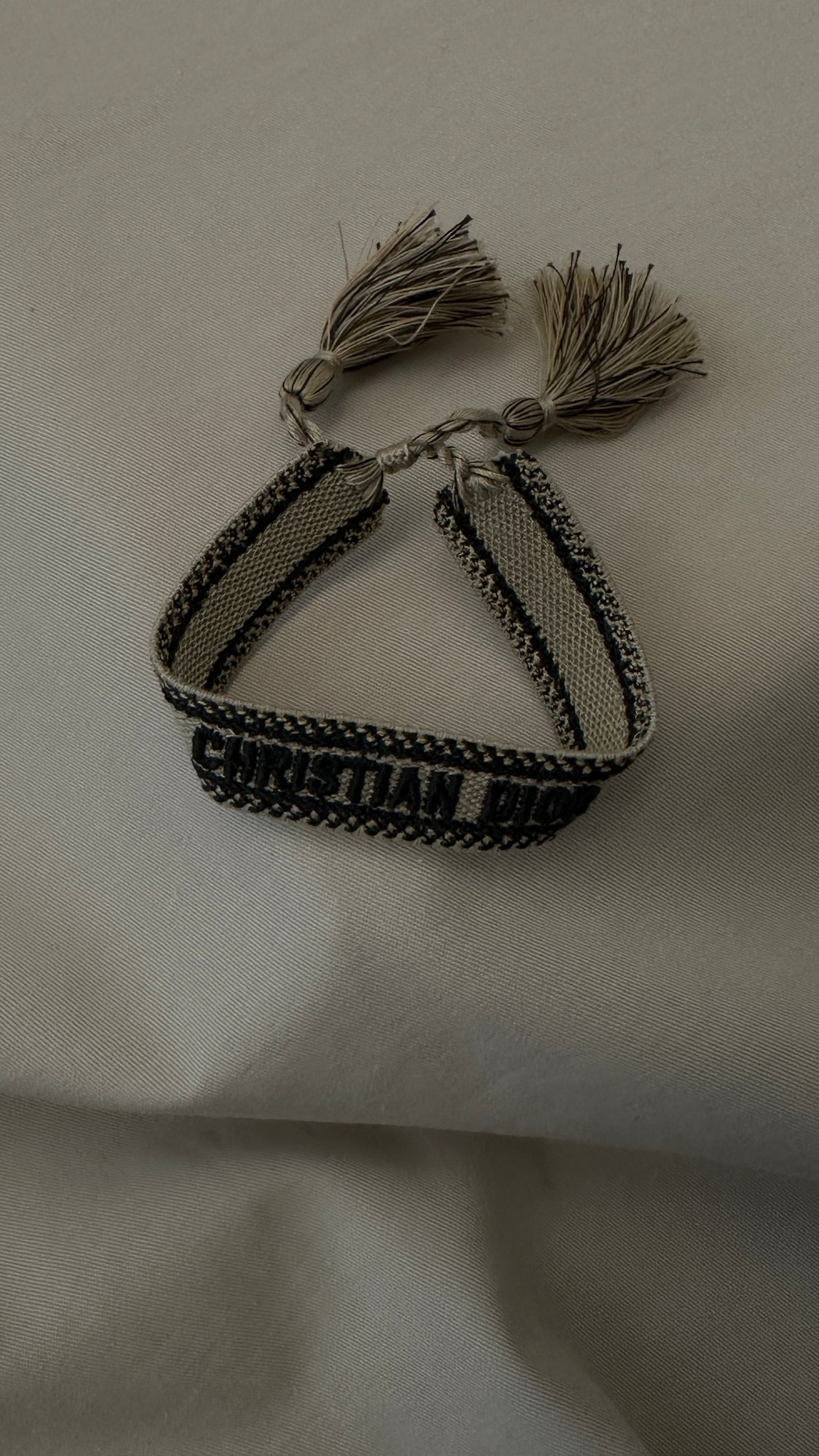 CHRISTIAN DIOR J'Adior Canvas Bracelet Ivory Blue