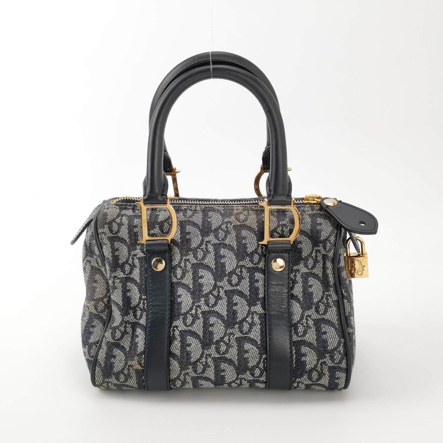 Christian Dior Trotter Boston Cloth Oblique Mini Black Handbag
