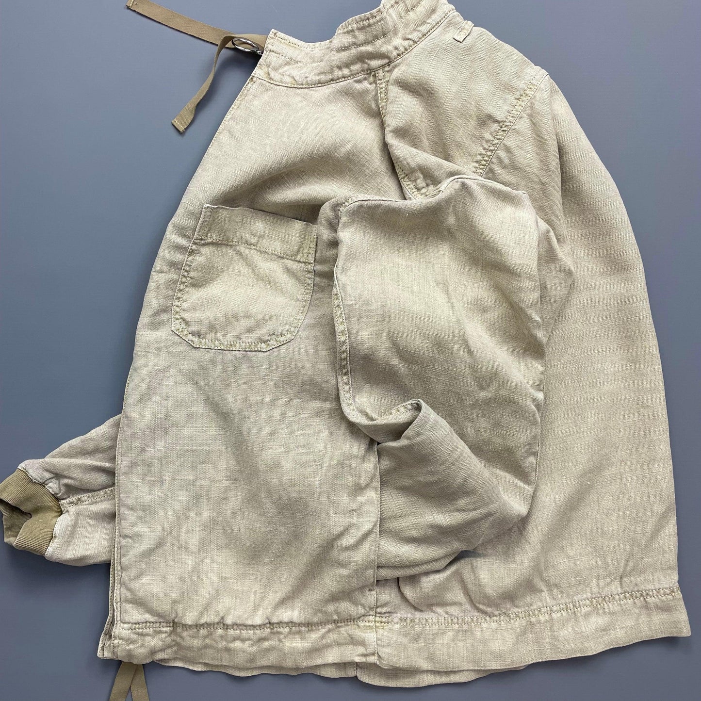 Prada Beige Linen Zip-Through Lightweight Jacket