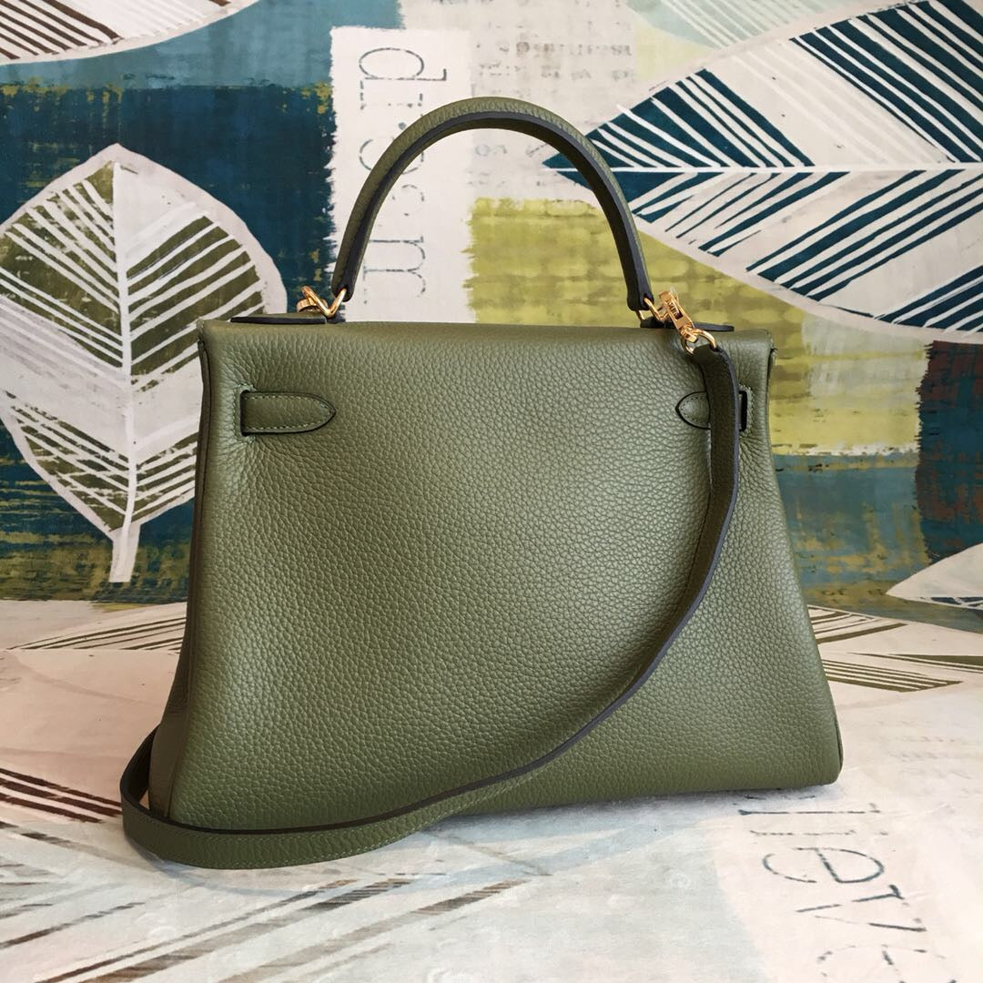 Top Quality Kelly Green Bag In Epsom With Gold Toned Hardware Bag For Women 7.5in/19cm