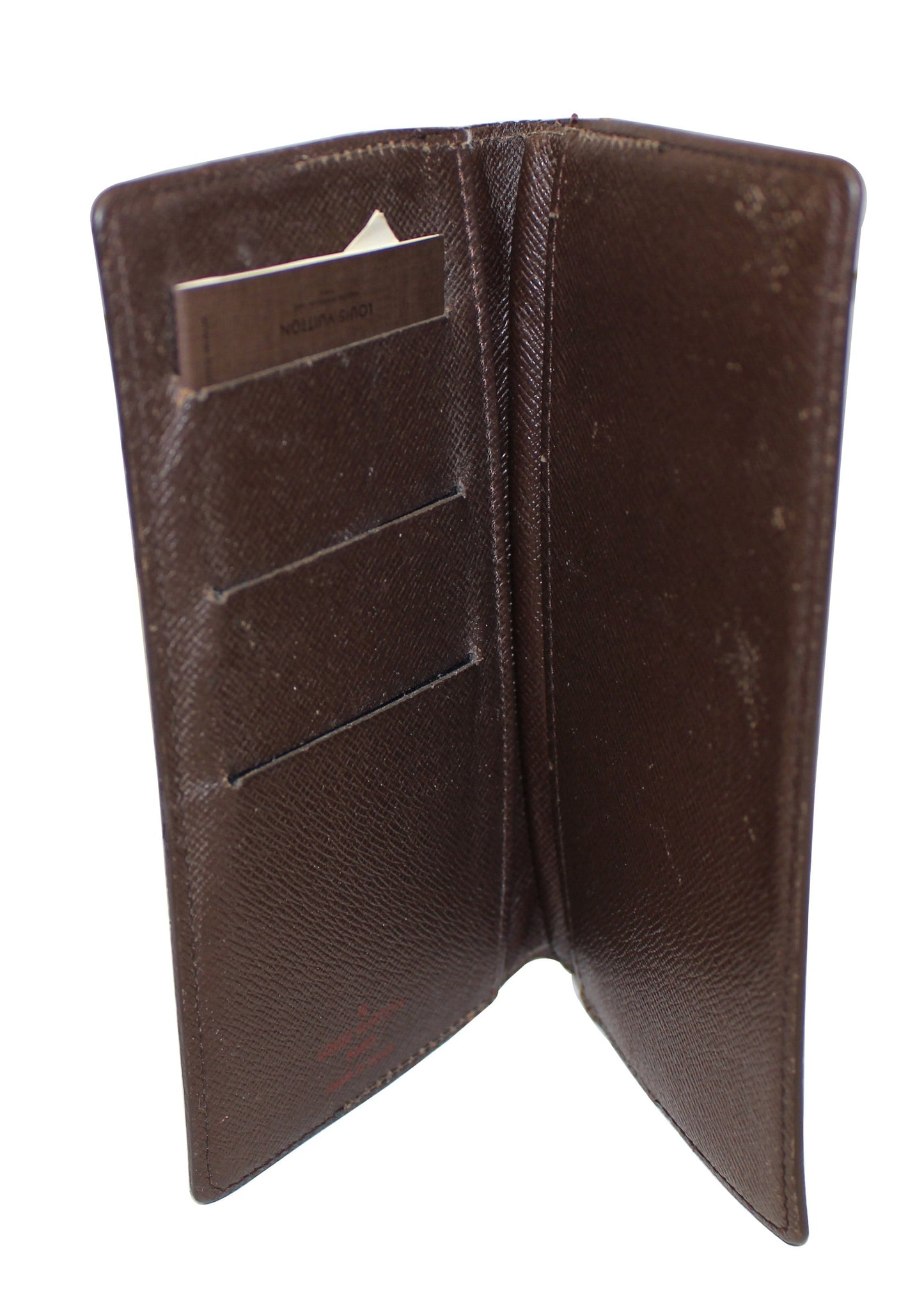 LOUIS VUITTON Damier Ebene Checkbook Cover Card Holder Wallet