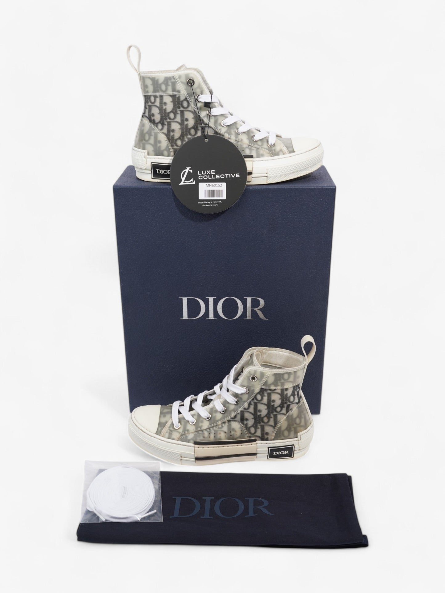 Christian Dior B23 High-tops White / Grey Oblique Mesh EU 37 UK 4