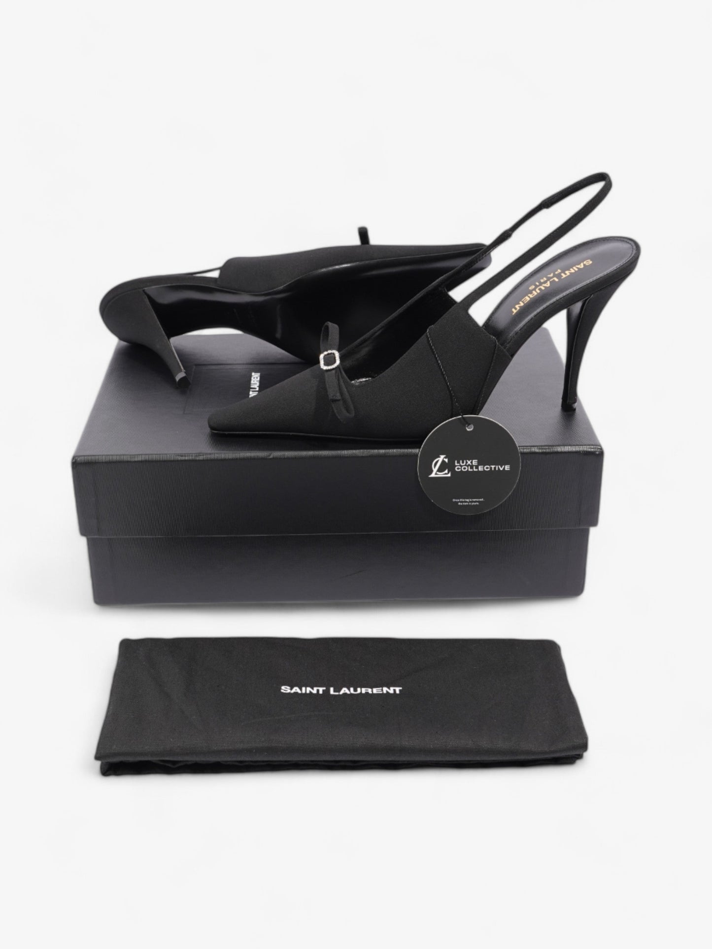 Saint Laurent Saint Aston 95 Black Satin EU 38 UK 5