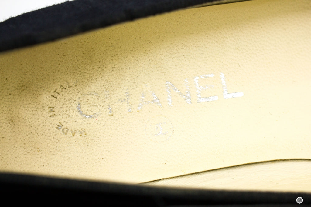 Chanel Ballerinas Black Fabric 37.5 Flat