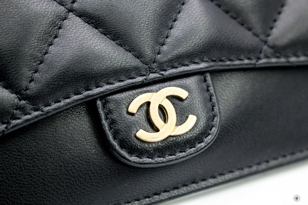 Chanel AP0374Y0765 Zip Coin Purse Black C3906 Lambskin Coin Purse Gbhw