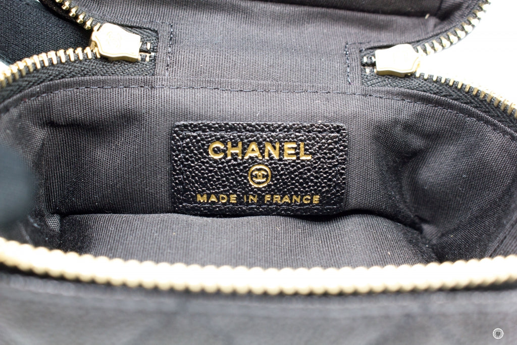 Chanel AP B Small Vanity With Chain Black / Caviar Shoulder Bags Gbhw