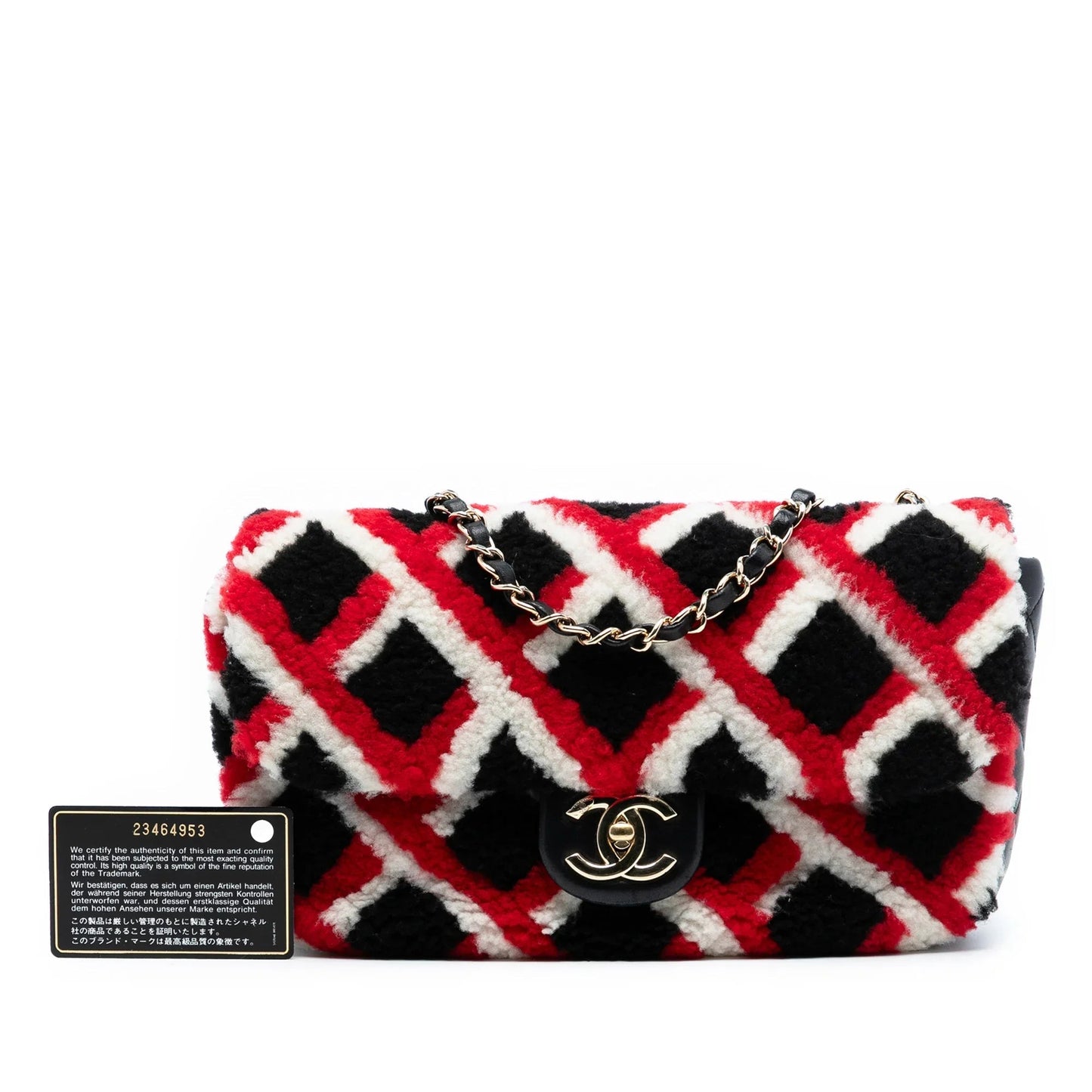 Black Chanel Medium CC Shearling and Lambskin Single Flap Crossbody Bag