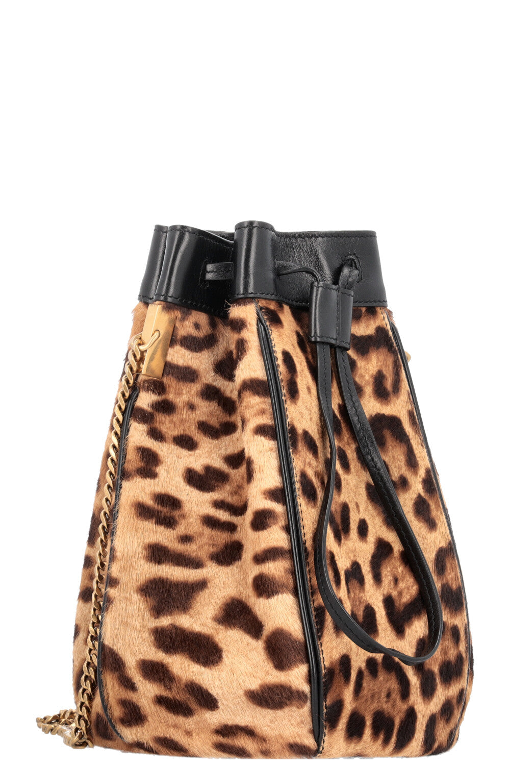 SAINT LAURENT Talitha Bucket Bag Small Cheetah