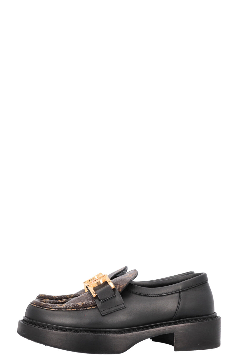 LOUIS VUITTON Academy Flats Leather MNG Black